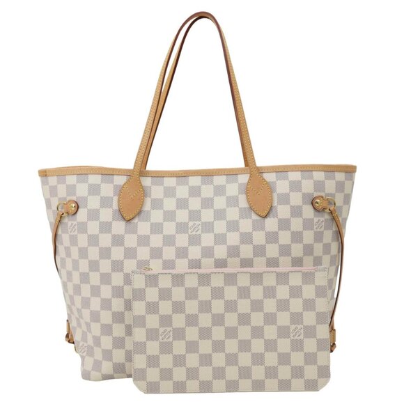Louis Vuitton  Neverfull MM Damier Azur Tote Bag Rose Ballerine - Picture 1 of 13